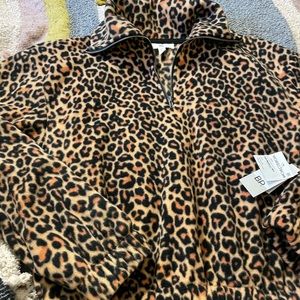 NWT BP Cheetah Print Fleece Pullover